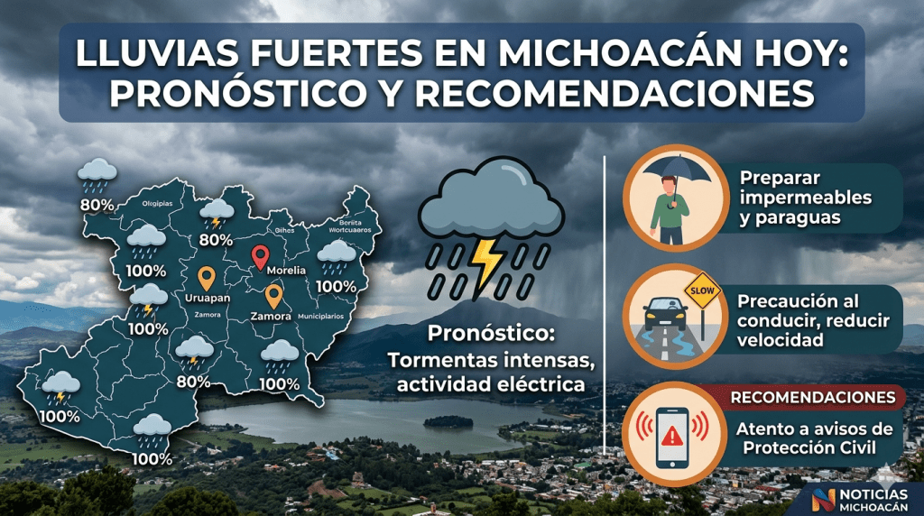 Lluvias fuertes en Michoacán