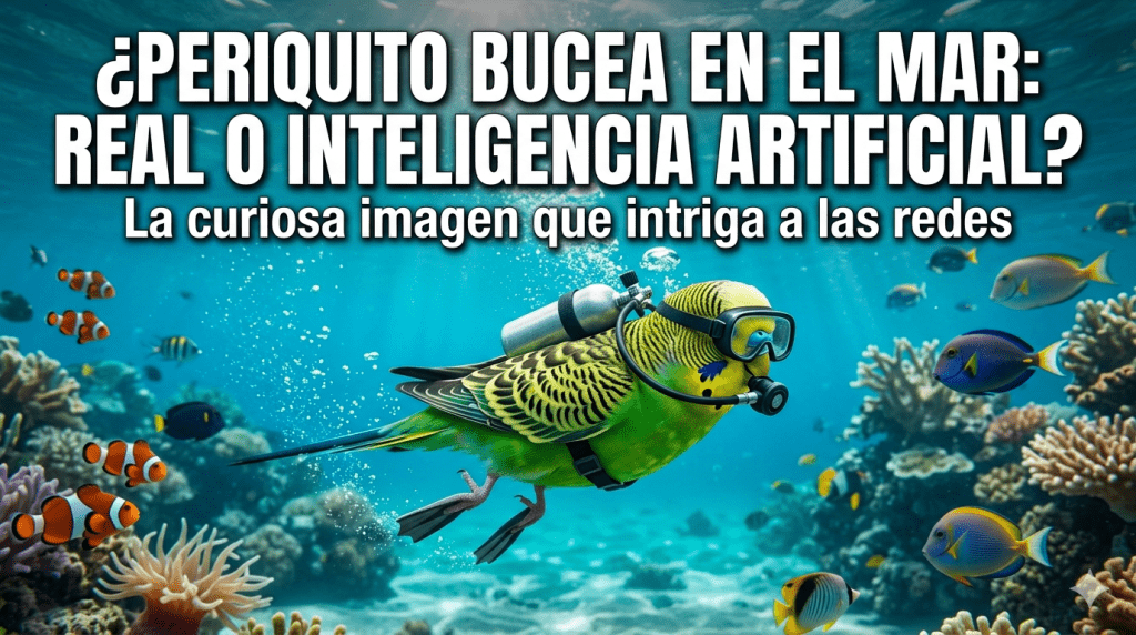 periquito buceando en el mar